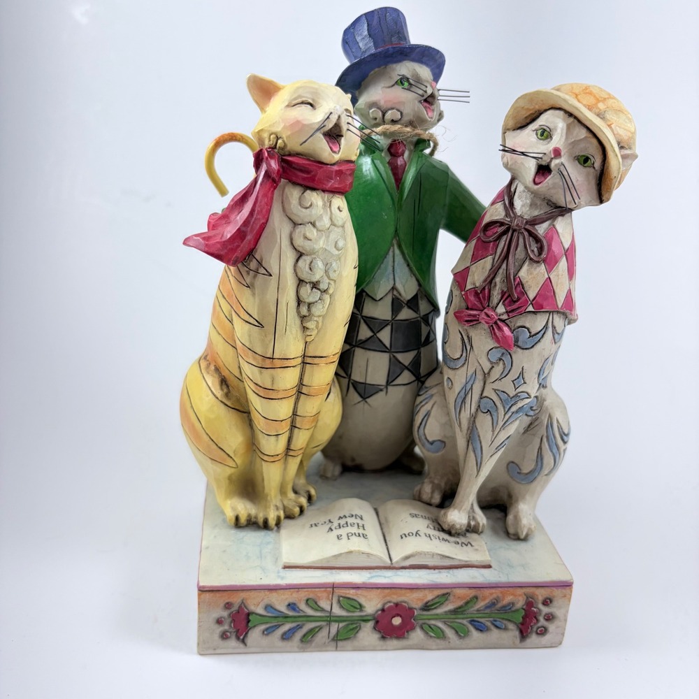 Jim Shore Heartwood Creek Caroling Cats Figurine 4010897 Christmas Folk Art 2008